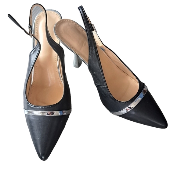 Frank Mully Women's Slingback shoes Closed Pointed Toe Formal PROM Wedding 7.5 - Picture 6 of 11